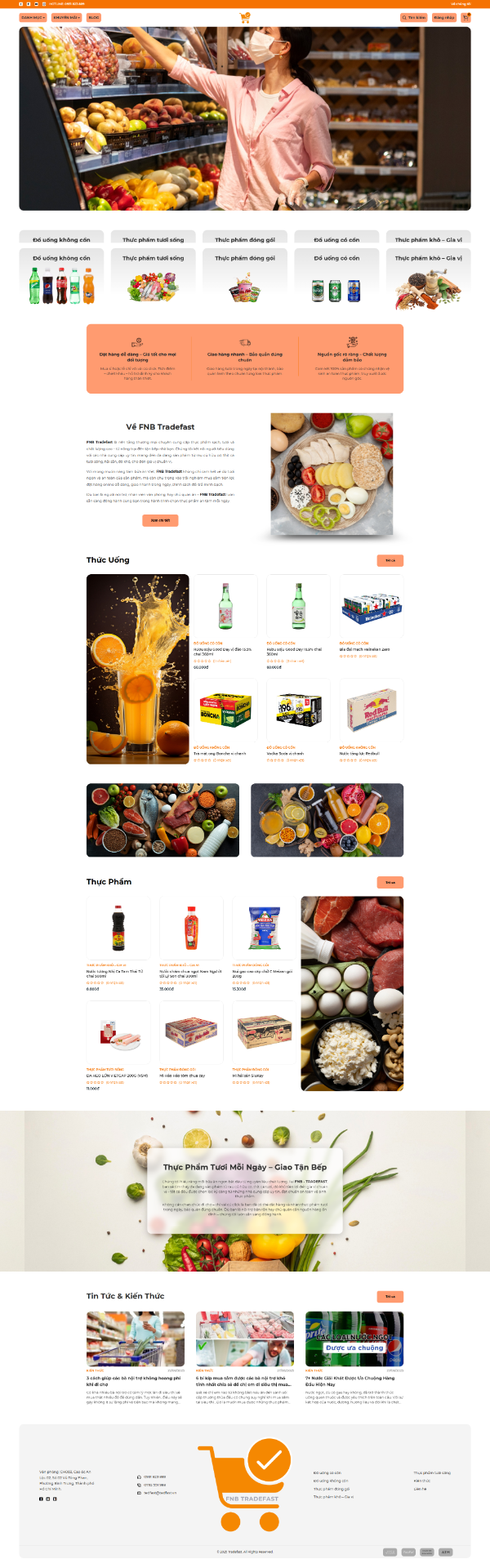 Website cho Ngành Thực phẩm & Đồ uống - TRF-FNB