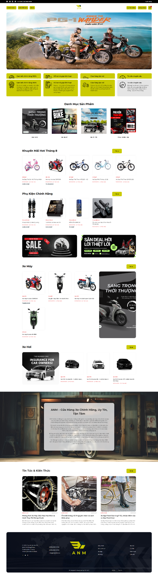 Website cho Ngành Ô tô, Xe máy & Phụ kiện - TRF-ANM