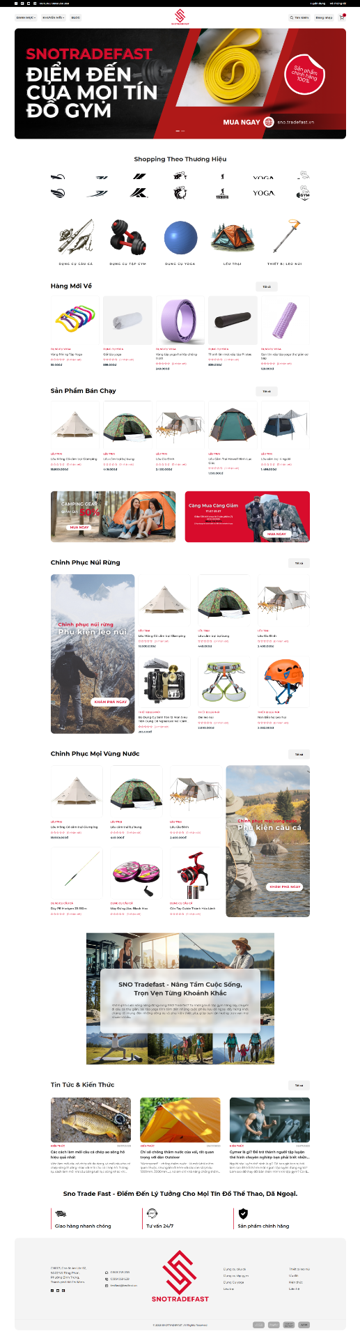 Website cho Ngành Thể thao & Dã ngoại TRF-SNO